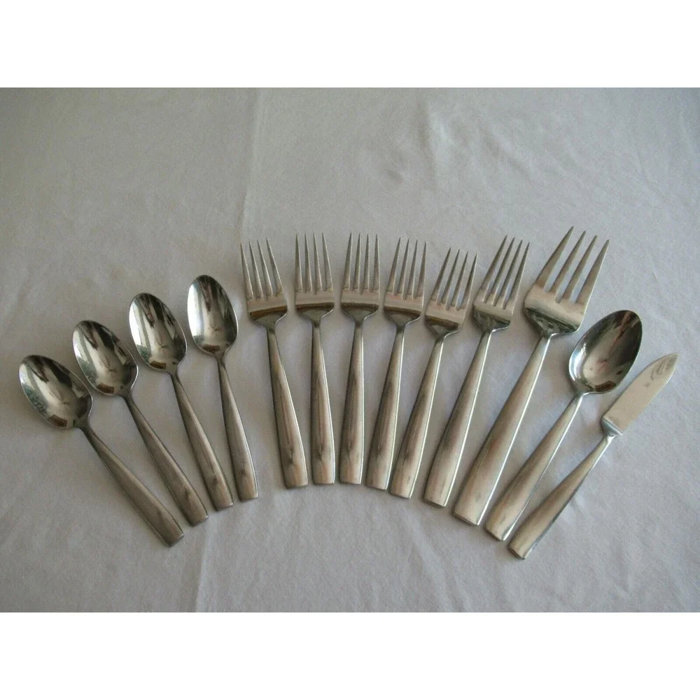 Lot of 13x Oneida ZINC Mixed Lot Stainless Flatware Meat Fork Spoons Spreader
